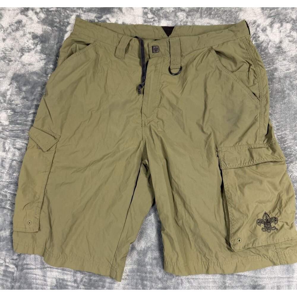 Scout Uniform Olive Green Cargo Shorts With Embroidered Logo M